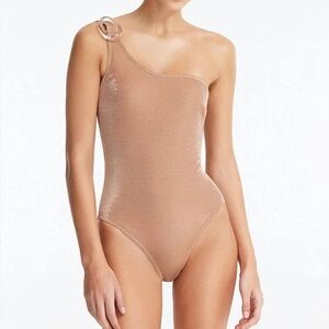 Moeva One-Shoulder Tan Swimsuit